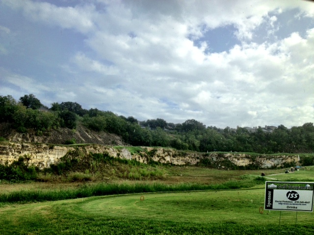 View of the 18th from the bottom of the quarry